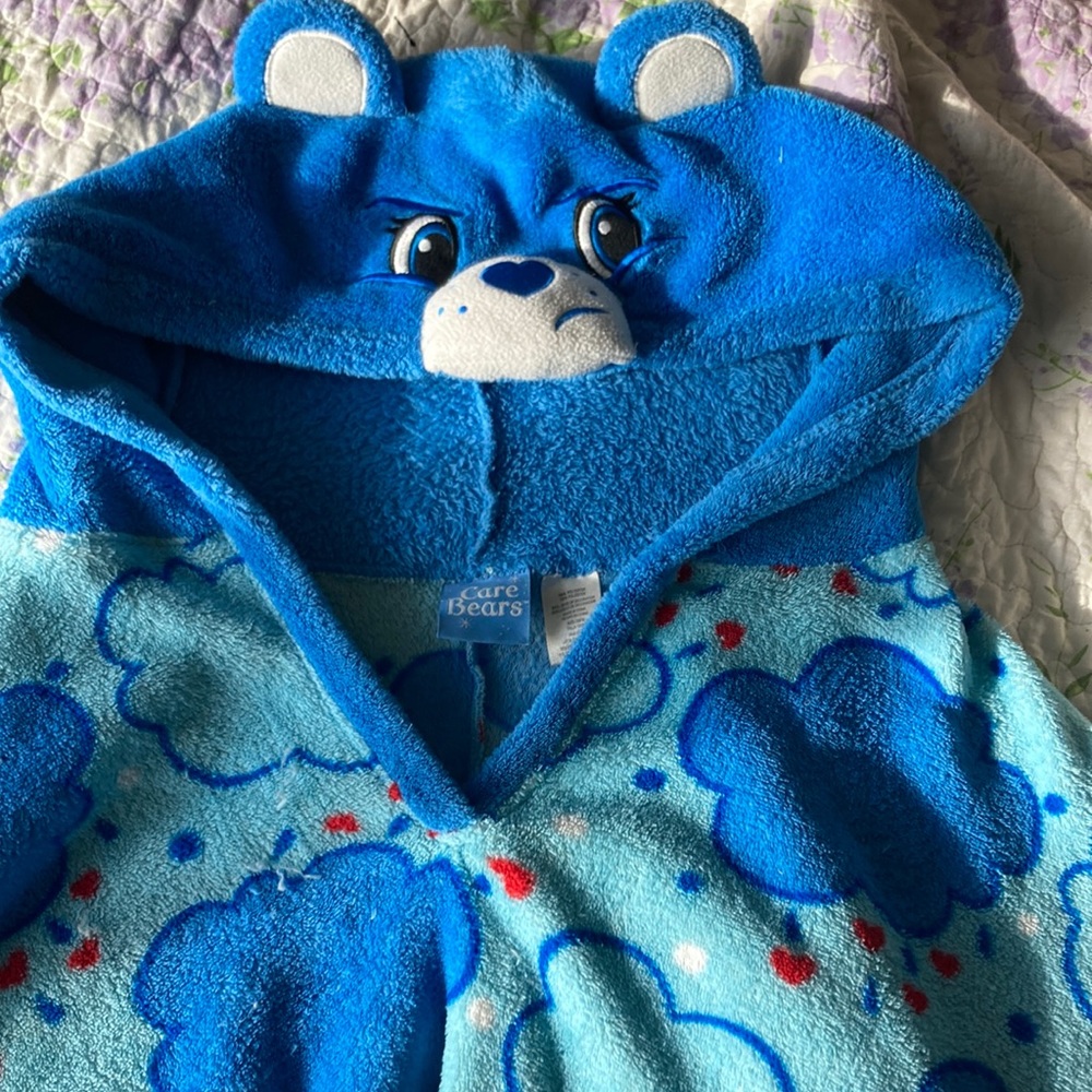 Grumpy bear pajama poncho